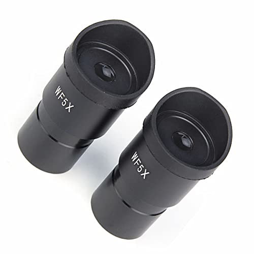 Mikroskop Mikroskopokulare 2 PCS Stereomikroskop 5X Weitwinkelokular mit Augenmuscheln Montagegröße 30 mm 30,5 mm WF5X(30.5mm)
