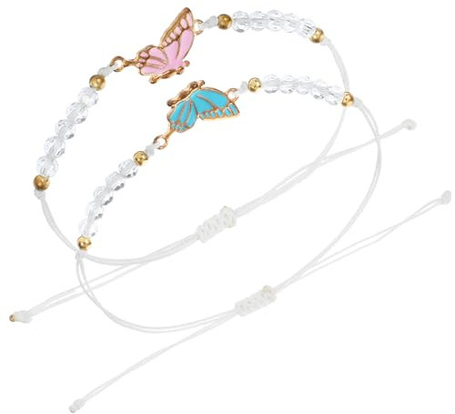 Freundschaftsarmband BFF Armbänder für passende 2 Stück Schmetterlingsarmbänder verstellbar Beste Freundin Geschenk Teenager Mädchen Schmuck Geburtstag Valentinstag Freundinnentag Matching Accessoire