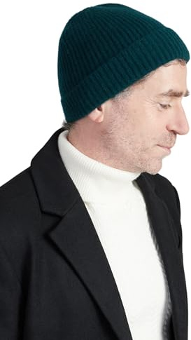 Style & Republic Herren Klassische Kaschmir Beanie mit Rippenstruktur aus 100% Cashmere, Premium Strick Mütze mit 52 cm Bundumfang, ideal für kalte Tage, One-Size/Einheitsgröße