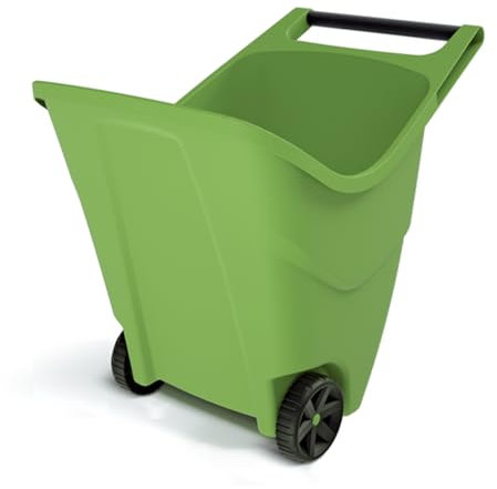 Carriola da Giardino Load&Go | Capacità 85 Litri | 57x60x71,5 cm | in Plastica | Verde | Due Ruote Rinforzate in Gomma | per Trasporto Materiali e Lavori di Manutenzione | Struttura Leggera e Stabile