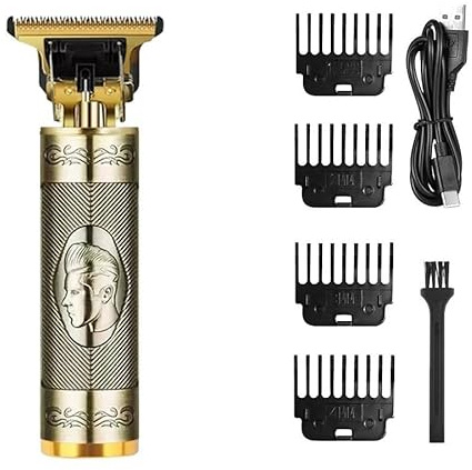Mr.Gadget's Solutions Professional Hair Clippers and Trimmers Set – 3-in-1 Complete Grooming Kit for Hair Cutting, Beard Trimming & Detailing – Rechargeable, Precision Blades, Quiet Motor (Gold)