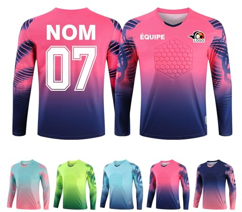 LAIFU Maillot Foot Gardien Enfant Adulte Personnalisé Maillot de Foot Goal Personnalisable