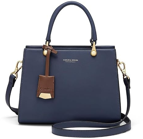 Cnoles Elegante Leder Damen Handtaschen Top-Handle Satchel mit Schulterriemen Modische Einkaufstaschen für Damen