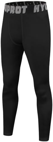 HYCOPROT Ragazzi Pantaloni Compression Leggings per Bambino Traspirante Sportivo ad Base Layer Pantaloncino Asciugatura Rapida per Corsa Calcio Pallacanestro