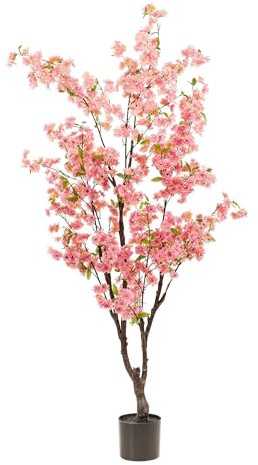 Green BoutiQ - Plante Artificielle - Prunus - Kersenbloesem - Rose - 175cm - Rose - sans Entretien - Haute qualité