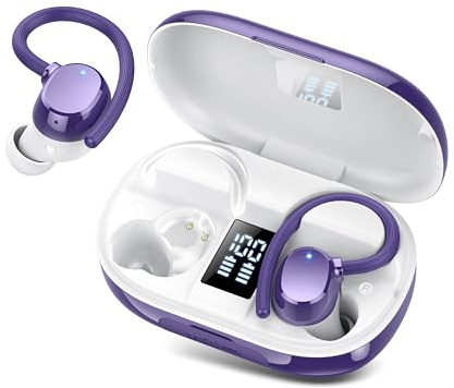 Bluetooth Kopfhörer Sport, 2025 In Ear Kopfhörer Kabellos Bluetooth 5.3, 128 Std Ultraleicht Earbuds mit Bügel, 2025 Noise Cancelling Ohrhörer, HiFi Stereo, IP7 Wasserdicht Joggen, LED Anzeige