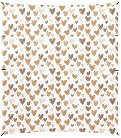 Brown Heart - Parasol plegable para playa, UPF50+, resistente al agua, con postes resistentes, sacos de arena y pala para camping, picnic, patio trasero y pesca