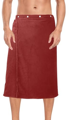 KLL Maroon Tinta Unita Pura Pianura Uomo Bagno Corpo Asciugamano Wrap Elastico in Vita Mens Sauna Asciugamano 60 x 28 per Spa Sauna Palestra Tuallas de bano para Hombre