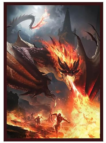 Fantasy North - Endragos - The Incinerator - Dragon Series - 100 Textured Matte TCG Card Sleeves - Fits Magic MTG Commander Pokemon and Other Card Games - Playing Card Sleeves