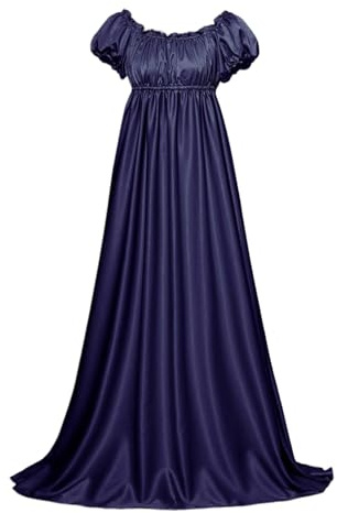 Generico Abito Regency Abito Medievale retrò,Abito da Cocktail Elegante Corte Maniche,Abito Medievale da Donna,Vintage, Stile Gotico,Elegante, per Carnevale,Costumi Halloween Adulti