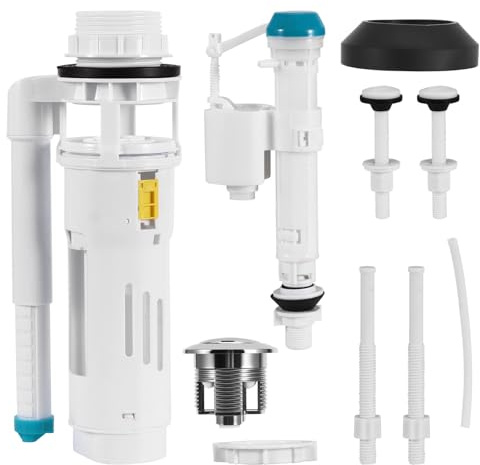Toilet Flush System Replacement, Dual Push Button Toilet Cistern Flush Parts Adjustable Height Cistern Flush Replacement for Home Bathroom