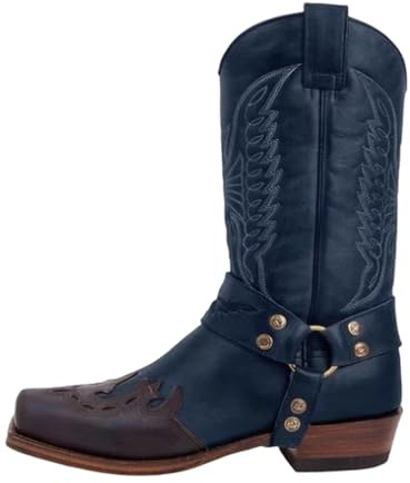 Genérico Botas Camperas Hombre Altas Marrones Boot Boots Biker Equitacion Zapatos Stiefel Vaqueras Bordado Shoes Militar De Montar A Caballo Rockeras Elegante Cowboy Medievales