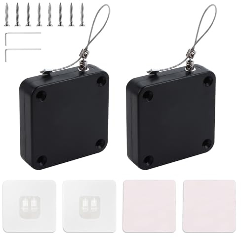 FEIHS 2 Piezas Cierre de Puerta Automático sin Taladrar | ABS, 6,2 x 6,2 x 1,2 cm, autoadhesivo/para taladrar, no daña la puerta, fácil de instalar