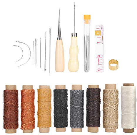 Leder-Nähset, 28-teiliges Leder-Bastelwerkzeug, handgefertigtes DIY-Bastelset, tolles für Freund, Familie, Profi, Erwachsene