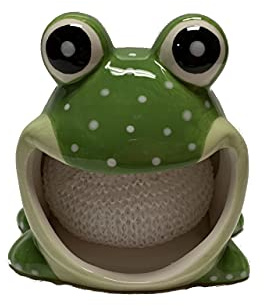Ceramic Sponge/Scrubbie Holder (Frog)