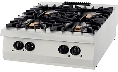 Maxima Gastro Premium Kochfeld - 4 Brenner - Doppeleinheit - 90 cm Tief - 40 kW - Gas