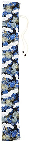 EXCEART Flute Bag - Blue Cotton Cloth Flute Case,82x6x6cm Portable Storage Bag for Soprano Descant Recorder, Music Accessories