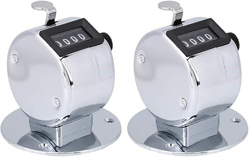 RiToEasysports Handzähler Clicker,4-stellige Handzähler Counter Klicker Handzähler Metallgehäuse Tally Clicker Counter für Ports Games (2Pcs)