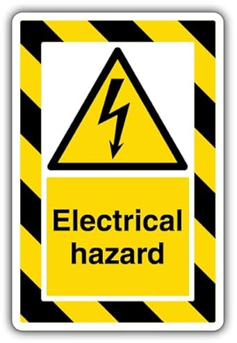V Safety Electrical Hazard - ExtraViz 250 x 350 mm - Glow In The Dark Self Adhesive Vinyl Safety Sign
