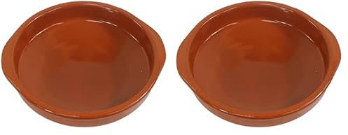 Fackelmann Cazuela de Barro 24 cm, Óptima para Guisos y todo tipo de platos, Cerámica Española, Plato de Cerámica, Plato de Barro, Cocina Tradicional, Borde 5 cm de Alto, Color Natural, 1 ud.
