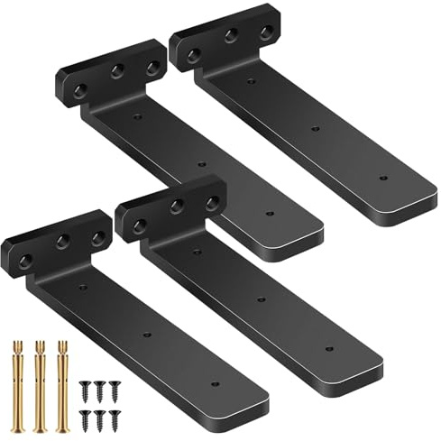 Regalhalterung, robust, 30 cm, 4 Stück, schwebende Regalhalterungen für die Wand, schwarze Regalhalterungen und Stützen, 30,5 cm