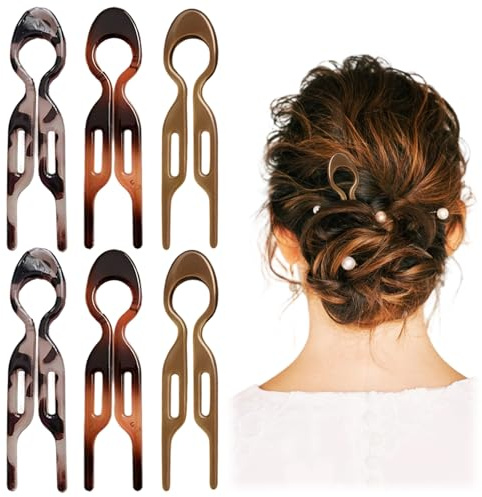 6 PCS Prestige Hair Pins, French Hair Pin, Hair Pins for Women, Vintage Leopard Print Fish Hairpins for Daily Hairstyling and Special Occasions