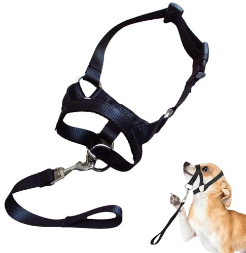 Museruola per cani, cavezza regolabile in nylon, protezione per bocca in rete traspirante, strumento di allenamento morbido e imbottito, comoda imbracatura per cani per prevenire abbaiare mordere