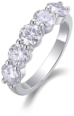 Tolldek Eheringe Platinum PT950, Zierlich Klassiker Pärchen Ringe mit Moissanit Echt Gold, Antragsring Platin, Gr.57 (18.1)
