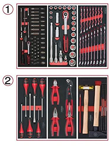 KS Tools 714.0114 Material-114 Werkzeuge 2 Schubladen für Werkstattwagen