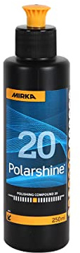 Mirka Politur Polarshine 20 250 ml silikonfrei Mittelgrobe Politur | Professionelle silikonfreie Mittelgrobe Politur für Autolack Hochglanzpolitur Kratzer entfernen Polish Poliermaschine