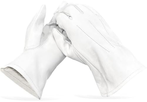 Masonic Guantes blancos 100% de cuero blando - - pequeño