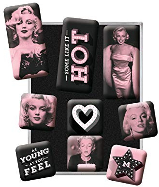 Nostalgic-Art Retro Kühlschrank-Magnete, 9 Stück, Marilyn – Some Like It Hot – Geschenk-Idee für Film-Fans, Original Lizenzprodukt (OLP), Magnetset für Magnettafel, Vintage Design | Magnetset für Magnettafel, Vintage Design, Geschenk-Idee für Film-Fans