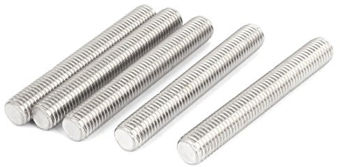 sourcing map 5 Stück Gewindestangen M14x100mm Edelstahl 304 Gewindestift Metrischem Vollgewinde Bar Gewindestäbe für Befestigung CNC-Werkzeugmaschinen 3D-Drucker Industrie Geräte