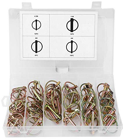 50Pcs Coppiglie a Scatto, Spine a Scatto in Acciaio Lynch Pin per Trattori Agricoli Rimorchio