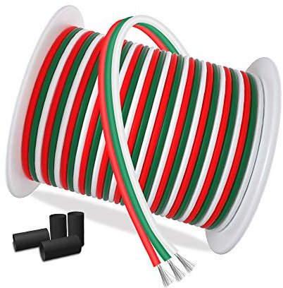 AOTOINK 100ft/30M Extension Cable 3 Pin Wire 22AWG 3x0.32mm² Electrical 3 Core Wire Stranded Tinned Copper Cable for Led Strips WS2812B WS2811 Dream RGB Color 3528 5050,12/24V DC LEDs RGB Lighting