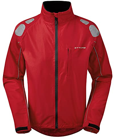 Ettore Herr Vattentät Andningsbar Cykeljacka Med Hög Synlighet Hi Vis Rod – Night Eagle II - 3XL