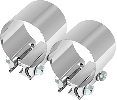 DOCAS 2pcs Ø 76 mm x 76.2 mm Länge Edelstahl Auspuffschelle Rohrverbinder rostfreier Edelstahl