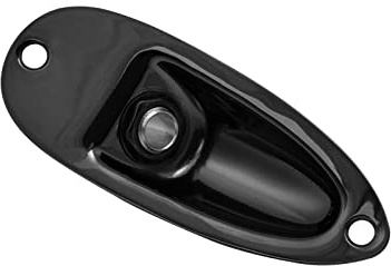 Cheerock Black Guitar Jack Plate, Guitar Input Output Jack Socket Plate, Guitar Boat Style Jack Plate, Guitar Jack Plate with Screws for Strat Fender Style Electric Guitar Parts Replacement