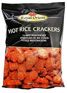Galletitas de arroz picantes ultracrujientes 150 g Pack 2 bolsas Snack asiático estilo tailandés con toque umami para aperitivo y picoteo