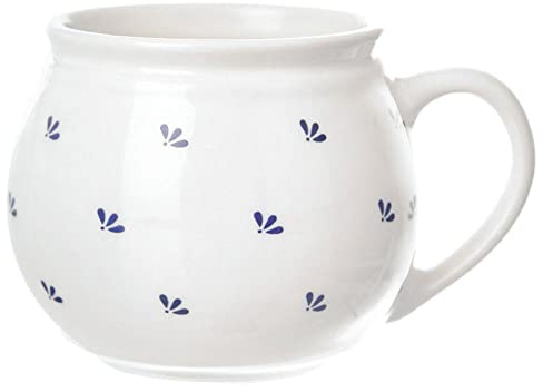 orion group Keramikbecher Becher Teebecher Kaffee mit Henkel Keramik weiß MODROBILA 190 ml