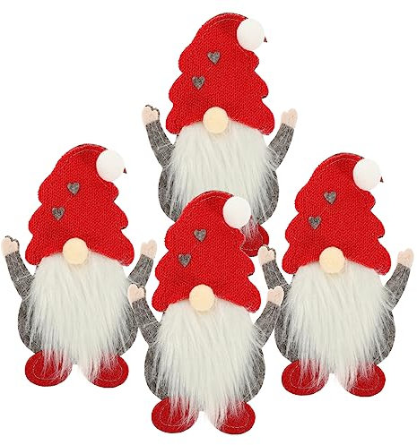 JOINPAYA 4 Stück Tasche Für Weihnachtsgeschirr Wichtel-utensilienhalter Süße Bestecktasche Weihnachts-esstischdekoration Messergabelhalter Filzstoff Messertasche Bankett Weihnachten