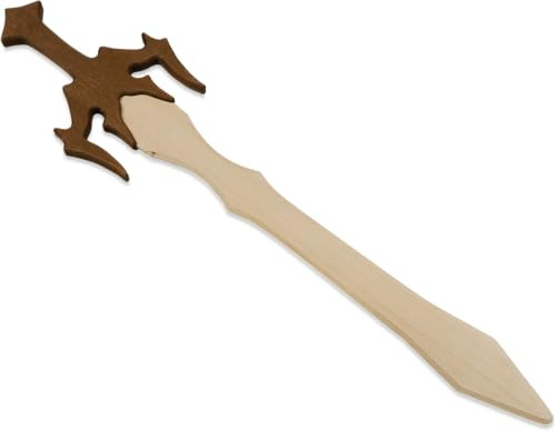 BestSaller 1119 Holz-Schwert 'Dämonentöter', 69 cm Birke mit ergonomischem Griff aus einem Stück, gebeizt (Langschwert)