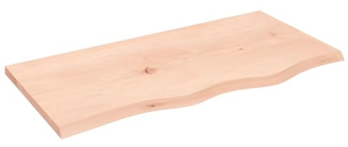 vidaXL Waschtischplatte, Multifunktional Arbeitsplatte mit Naturkante, Waschtischkonsole Tischplatte für Badezimmer, Holzplatte Platte Badmöbel, 80x40x2 cm Massivholz Unbehandelt