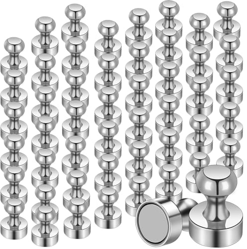 MIN CI 50 Stück Stark, 12 x 16mm Klein Magneten für Magnettafel - Neodym Magnete Extra Starke Mini Magnet Runde Magnet Haken Kühlschran Tafelmagnete Whiteboard Magnet