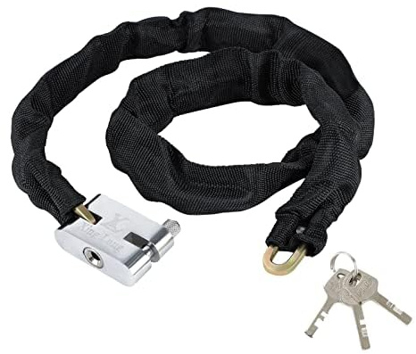 Holdfiturn 1M Chain Lock with 3 Keys Heavy Duty Bike Lock 5mm Thick Anti-Theft High-Security Chain Lock Weatherproof Bicycle Padlock for Scooter Bike Bicycle ATV Motorcycle