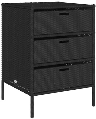 vidaXL Gartenschrank Schwarz 55x59x80 cm Poly Rattan