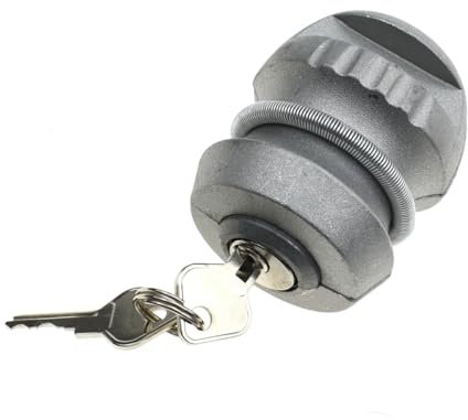 Tiardey Serrure de remorquage antivol, attelage à boule avec 2 clés, serrure à boule d'attelage, antivol, serrure d'attelage de sécurité pour remorque