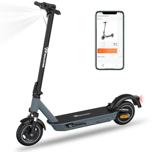 EVERCROSS EV10K MAX E Scooter mit Straßenzulassung (ABE), 55KM Reichweite, Faltbarer Offroad Elektroroller für Erwachsene mit APP,10'' Electric Scooter mit 400W Motor,Duale Stoßdämpfer