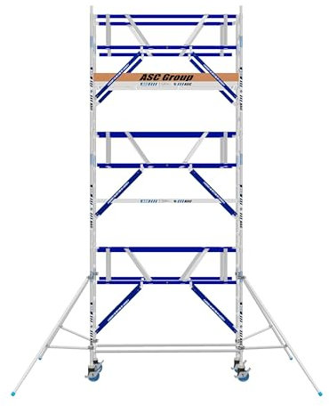 ASC Rollgerüst 75 AGS, Arbeitshöhe 7,3 m 1.90 m Holz - Leitergerüst - fahrbares Gerüst - Alu Gerüst fahrbar - Gerüst Alu
