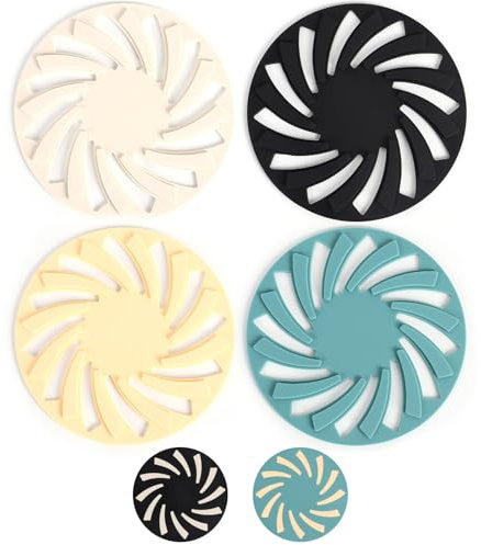 Silikon Topfuntersetzer,Aipeeo 4 Stück runder Untersetzer Unterlage,Stilvoll und Praktisch Topfuntersetzer Set,Hitzebeständig rutschfest Spülmaschinenfest Heißer Topf Halter,Kombinierbare Topflappen